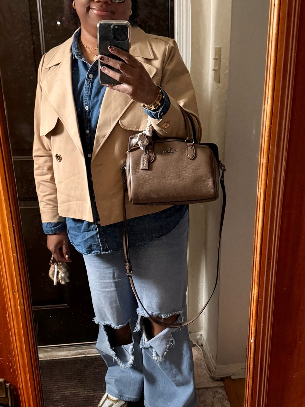 Coach Medium Rowan Pebbled Leather Satchel - Picture 2 of 5